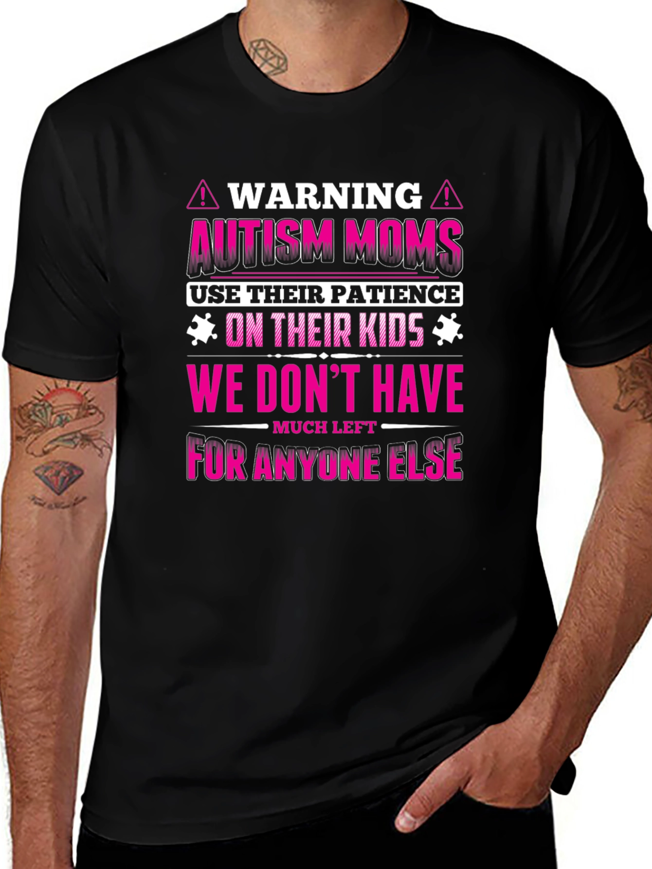 Autism Moms Warning Graphic Tee - Patience on Kids