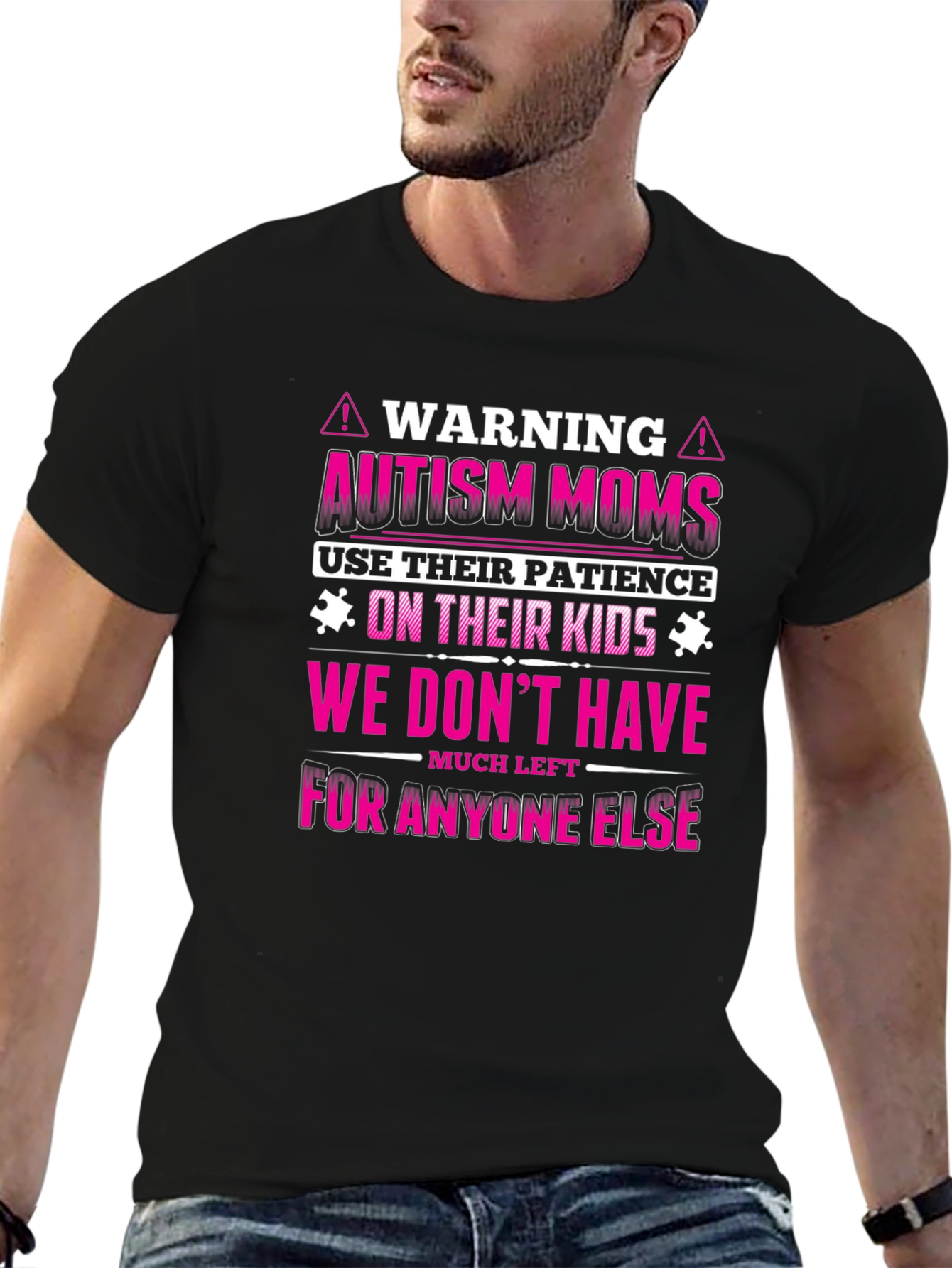 Autism Moms Warning Graphic Tee - Patience on Kids