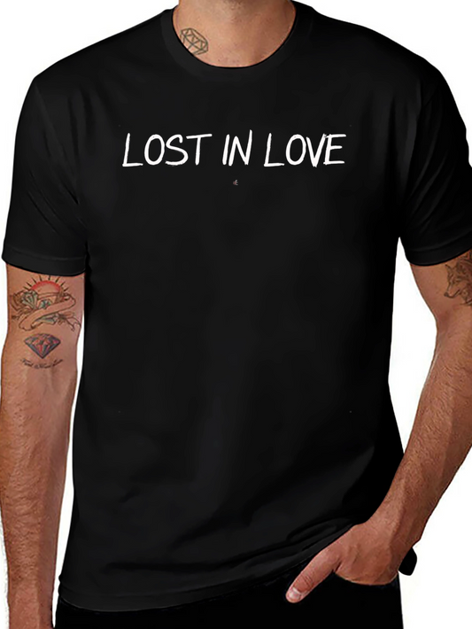 Lost In Love Graphic Tee - Classic Black Cotton T-Shirt