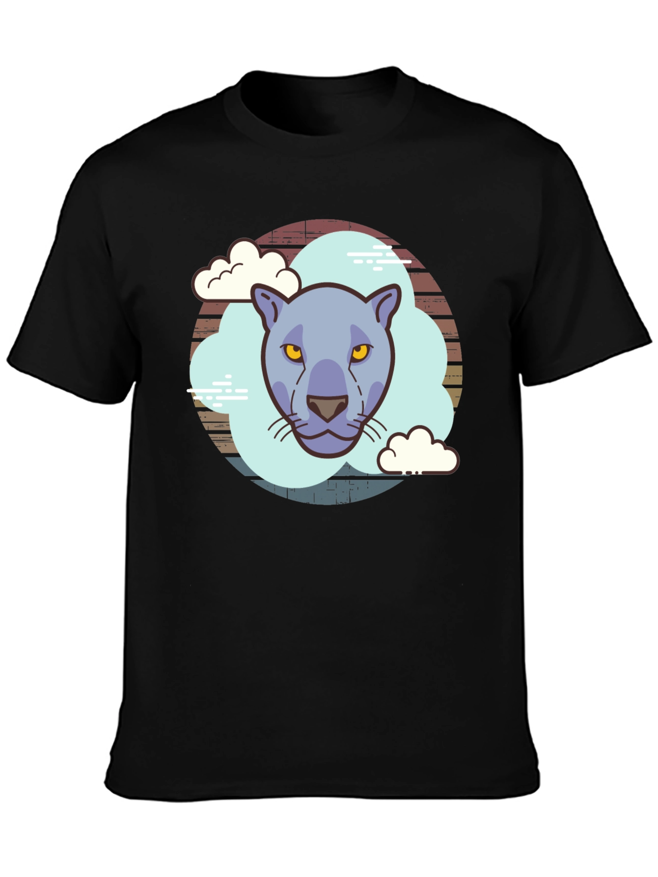 Cool Cat Graphic Tee - Retro Style Black T-Shirt