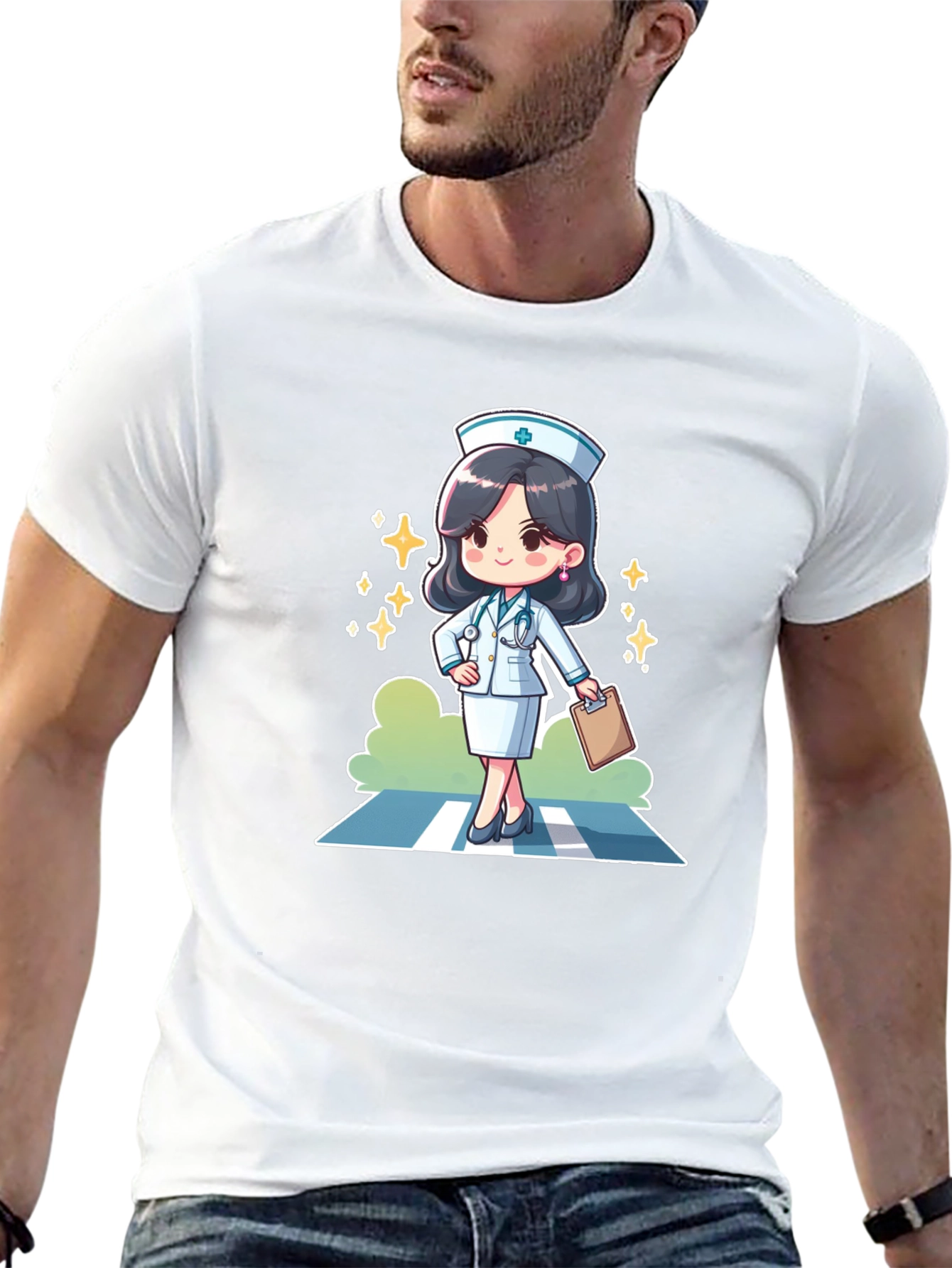 Nurse Cartoon Graphic T-Shirt