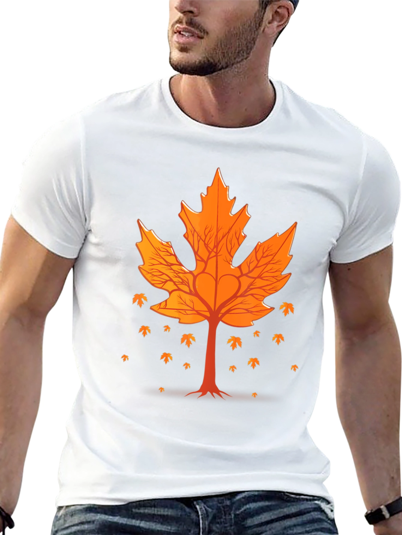 Fall Leaf Tree Graphic Tee - Nature Inspired Design
