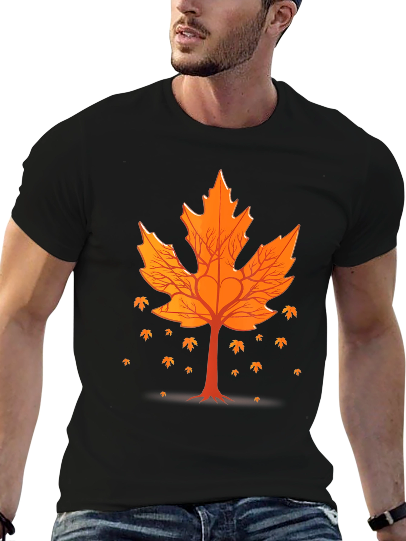Fall Leaf Tree Graphic Tee - Nature Inspired Design