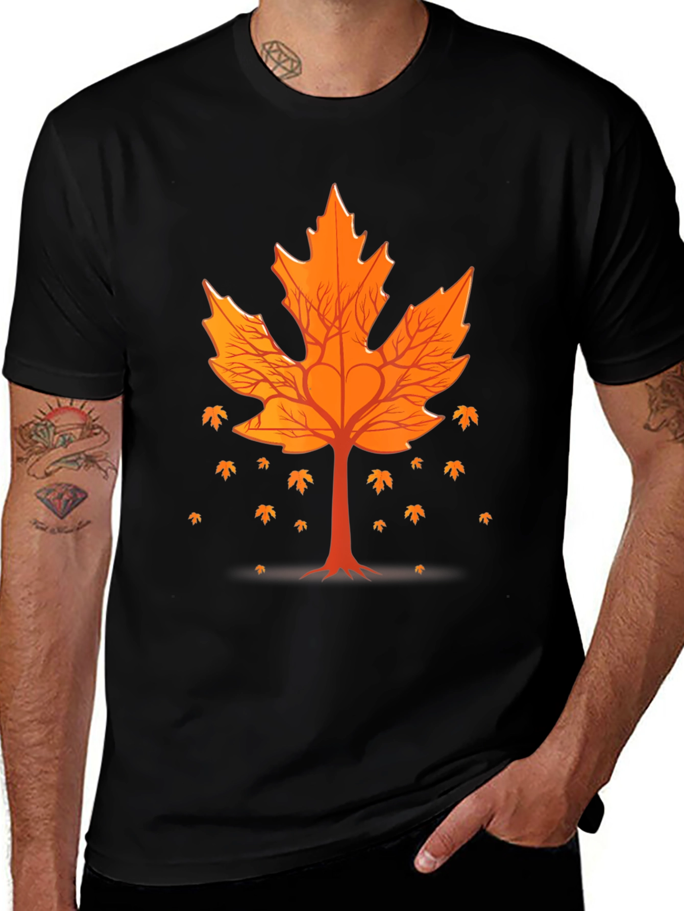 Fall Leaf Tree Graphic Tee - Nature Inspired Design