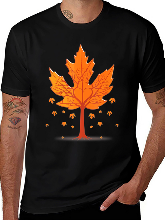 Fall Leaf Tree Graphic Tee - Nature Inspired Design