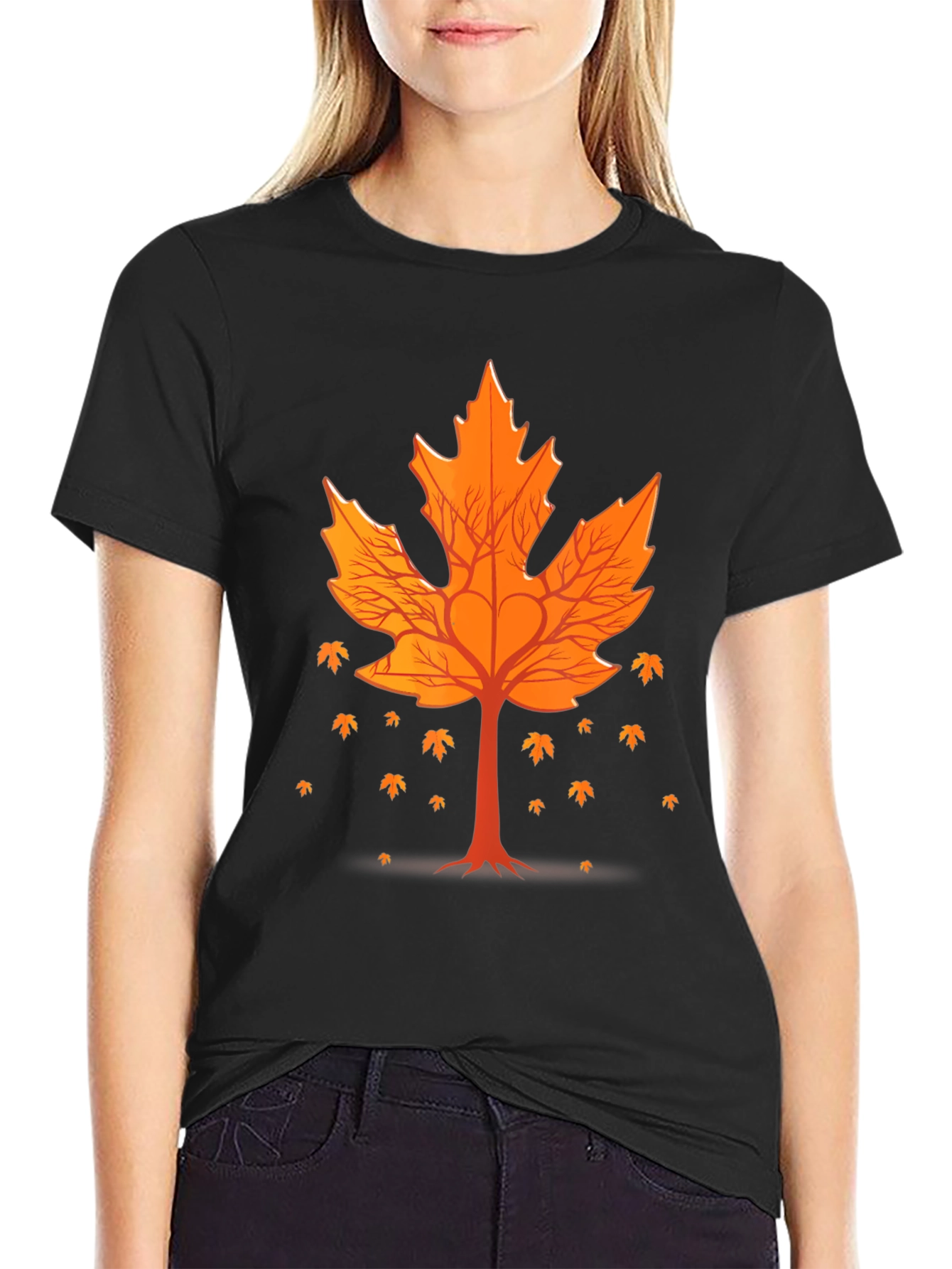 Fall Leaf Tree Graphic Tee - Nature Inspired Design